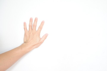 female hand isolated on white background