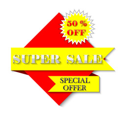  Super Sale poster, special offer banner. Vector illustration.