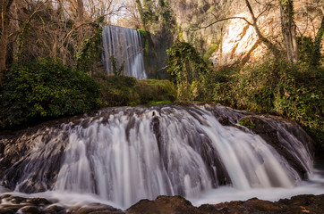 Waterfall at Monasterio de Piedra Natural Park, Zaragoza province, Spain