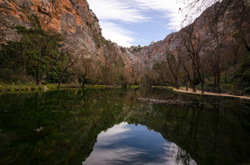 Waterfall at Monasterio de Piedra Natural Park, Zaragoza province, Spain
