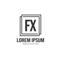 Obraz premium Initial FX logo template with modern frame. Minimalist FX letter logo vector illustration