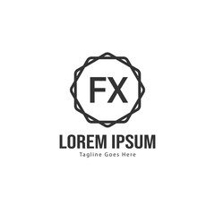 Fototapeta premium Initial FX logo template with modern frame. Minimalist FX letter logo vector illustration