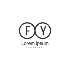 Initial FY logo template with modern frame. Minimalist FY letter logo vector illustration