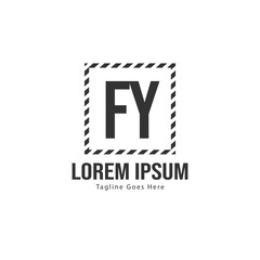 Initial FY logo template with modern frame. Minimalist FY letter logo vector illustration