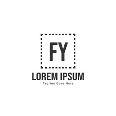 Initial FY logo template with modern frame. Minimalist FY letter logo vector illustration