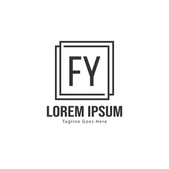 Initial FY logo template with modern frame. Minimalist FY letter logo vector illustration