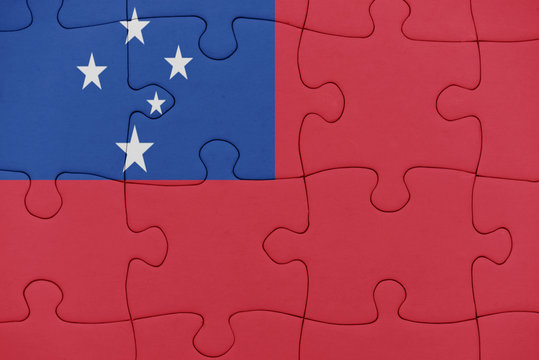 puzzle with the national flag of Samoa.