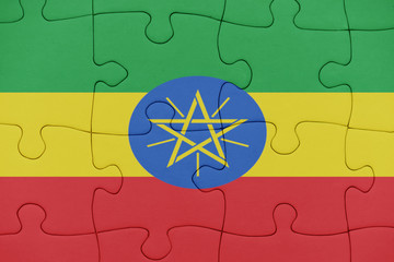 puzzle with the national flag of ethiopia.