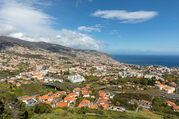 Fototapeta premium Panoramic view of Funchal on Madeira Island. Portugal