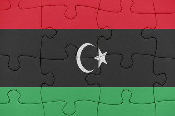 puzzle with the national flag of libya.