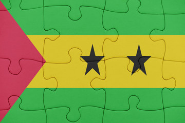 puzzle with the national flag of sao tome and principe.