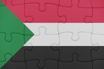 puzzle with the national flag of sudan.