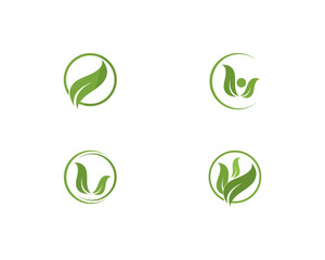 Logos of green leaf ecology nature element vector icon 