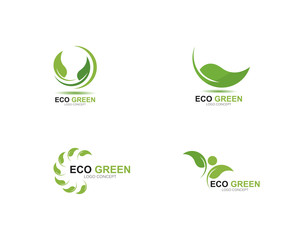 Logos of green leaf ecology nature element vector icon 