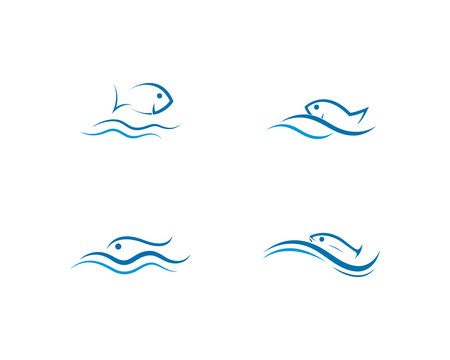 Fish logo template. Creative symbol of fishing club or online 