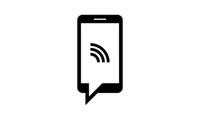 Mobile wifi speech bubble icon for messaging