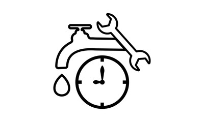 Emergency plumbing icon for urgent repair and maintenance concepts