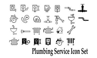 plumbing service icon  set. vector image