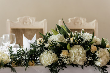 bouquet of flowers on table