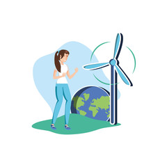 Avatar woman and wind mill design