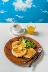 パンケーキセット Very delicious homemade pancake set