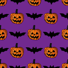 vector autumn seamless halloween pattern