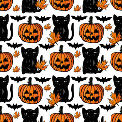 vector autumn seamless halloween pattern