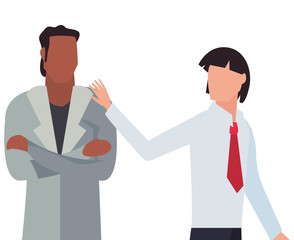 Fototapeta premium two men avatars on white background