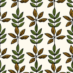 vector seamless pattern with leaves