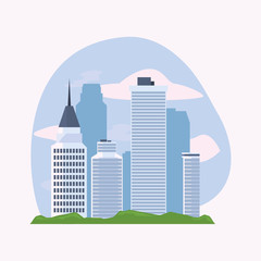 Fototapeta premium city buildings and skyscrapers urban scene