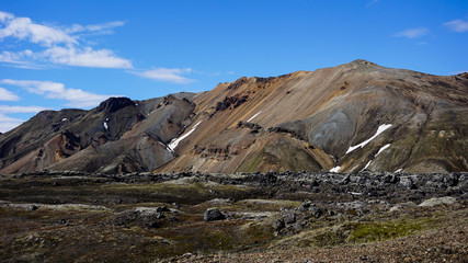 Fototapeta na wymiar The landscape of Landmannalaugar, Central Highlands of Iceland