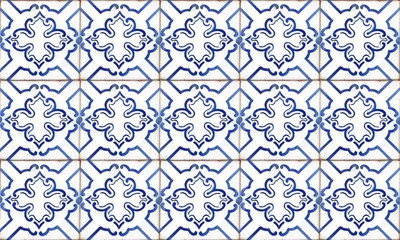 Fototapeta premium Seamless Portugal or Spain Azulejo Wall Tile Background. High Resolution.