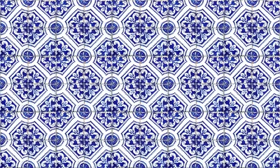 Tapeten Seamless Portugal or Spain Azulejo Wall Tile Background. High Resolution. © ckybe