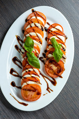 classic caprese salad with balsamic cream