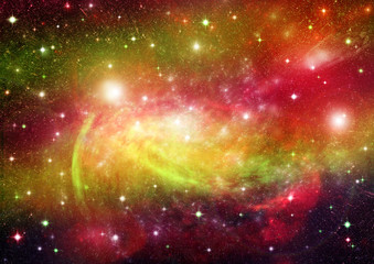 galaxy in a free space. 3D rendering