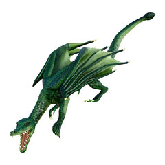 Fototapeta premium 3D Rendering Fairy Tale Dragon on White