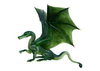 Fototapeta premium 3D Rendering Fairy Tale Dragon on White