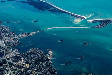 Tampa from the air while landing, Tampa, Florida, United States