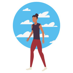 woman avatar character with sky background