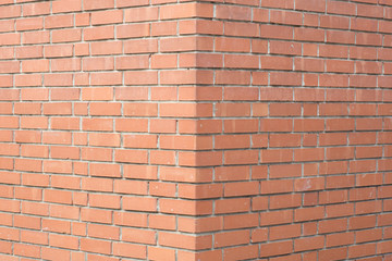 red brick wall background with angle