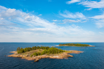 Fototapeta premium Beautiful view of the islands of the Gulf of Finland from a bird's eye view