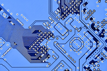 Electronic circuit board close up.