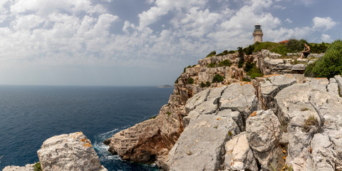 Panoramic View of Struge Lighthouse  in Lastovo , Croatia