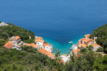Small picturesque village Lucica on island Lastovo in Croatia, Mediterranean landscape