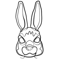 Rabbit one line drawing. Continuous Line Bunny Animal Vector Art