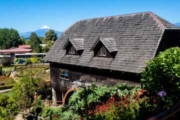 German style house with Osorno Volcano in the background