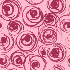 Seamless pattern of ink spirals, randomly twisted in different directions