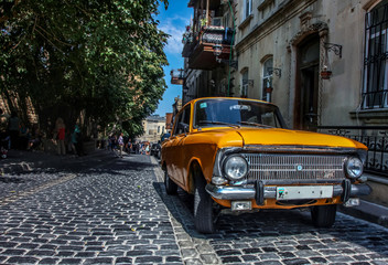 old car in the city