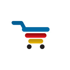 Shopping cart trolley logo icon design vector template