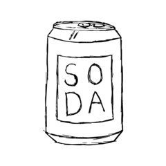 Hand drawn vector soda can